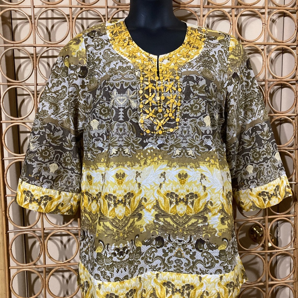 Style& Co Golden yellow embellished tunic